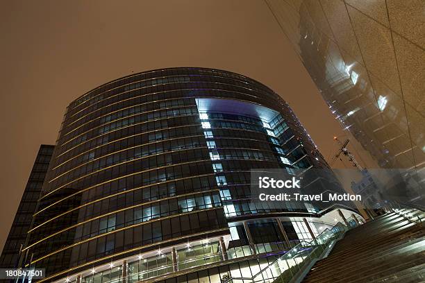 Office Building At Night In Brussels Belgium Stock Photo - Download Image Now - Belgium, Brown, Brussels-Capital Region