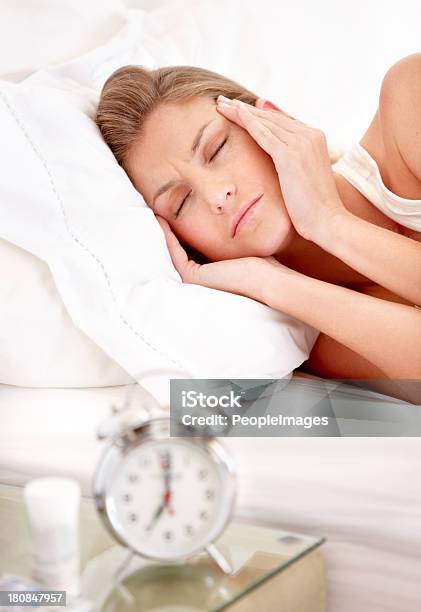 This Headache Is Bad Stock Photo - Download Image Now - Insomnia, One Person, Adult