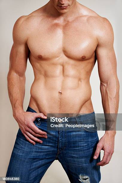 Man Of Muscle Stock Photo - Download Image Now - Men, Shirtless, Males