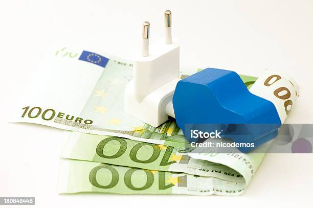 Wood Car On 100 Euro Banknotes Stock Photo - Download Image Now - Electric Car, Currency, Electric Vehicle