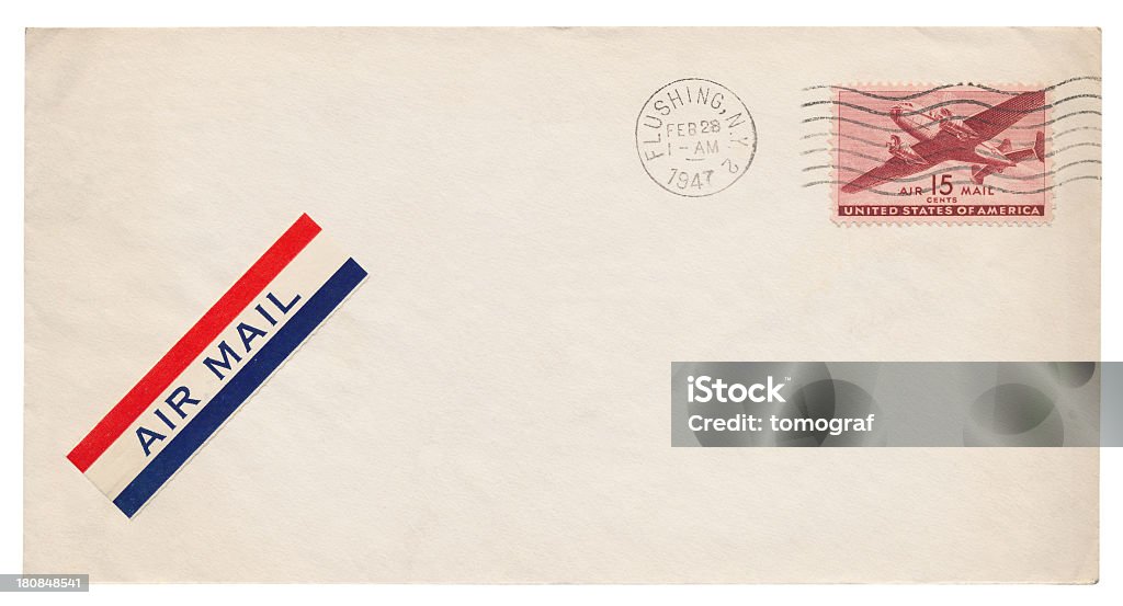 Airmail envelope isolado (Traçado de Recorte incluced) - Royalty-free Acabado Foto de stock