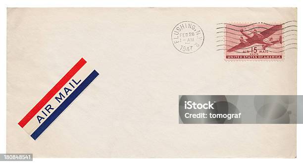 Airmail Envelope Isolado - Fotografias de stock e mais imagens de Acabado