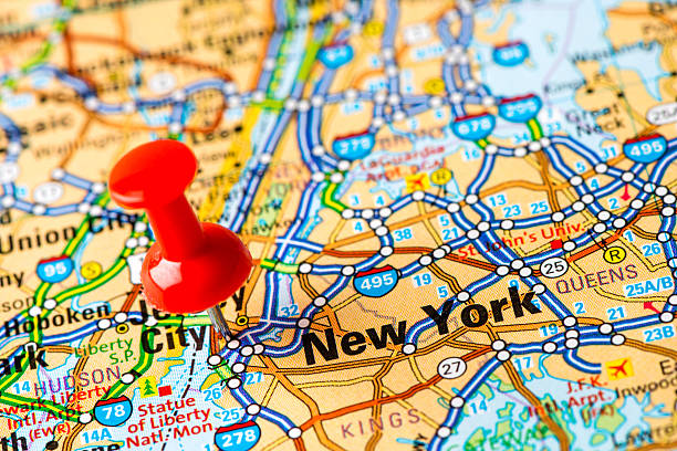 us-hauptstadt auf karte serie: new york, ny - capital cities fotos stock-fotos und bilder