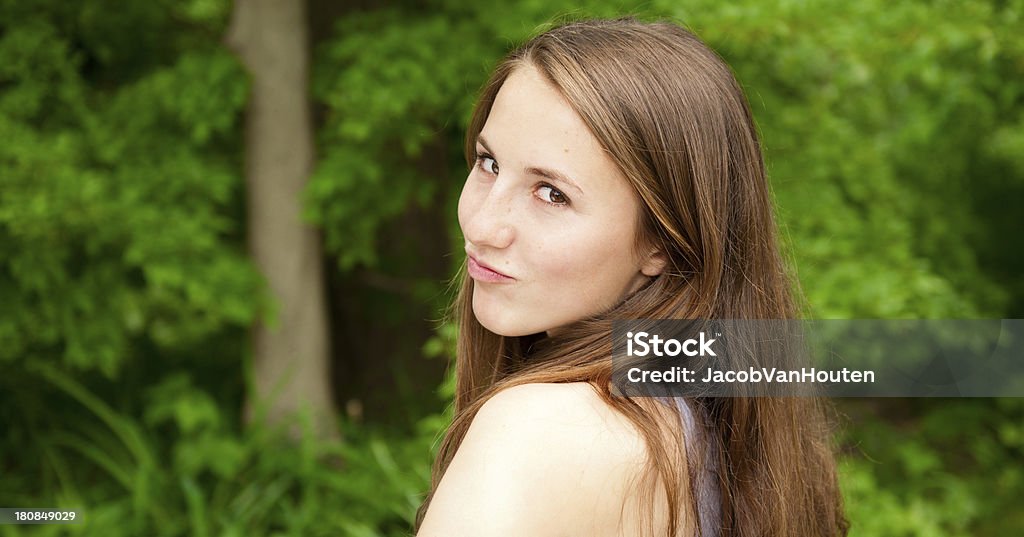Menina adolescente a sorrir para a câmara - Royalty-free 18-19 Anos Foto de stock