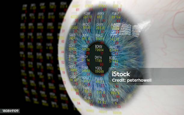 Eye Looking At Financial Data Stock Photo - Download Image Now - Stock Market and Exchange, Trading, Finance