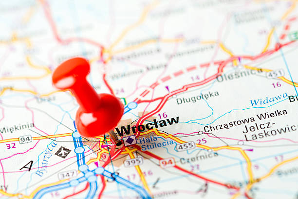 istock Europe cities on map series: Wroclaw 180849131