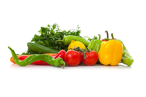istock fruits and vegetables isolated on a white background 180849187