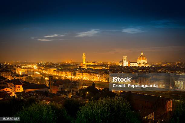 Wunderschönen Florenz In Der Nacht Italien Stockfoto und mehr Bilder von Abenddämmerung - Abenddämmerung, Alt, Anhöhe