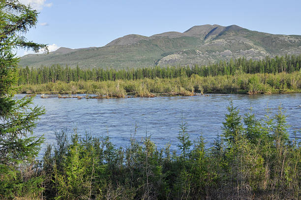 istock Landscape with the river and  mountains. 180850699