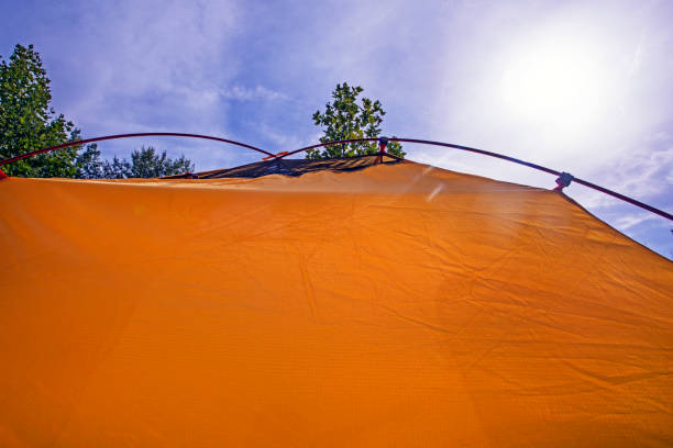 Indian tent at Grand Canyon national park with blue skies. Blue sky and desert ground.