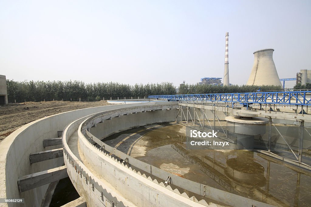 Obras de construção de instalações de tratamento de águas residuais - Royalty-free Ao Ar Livre Foto de stock