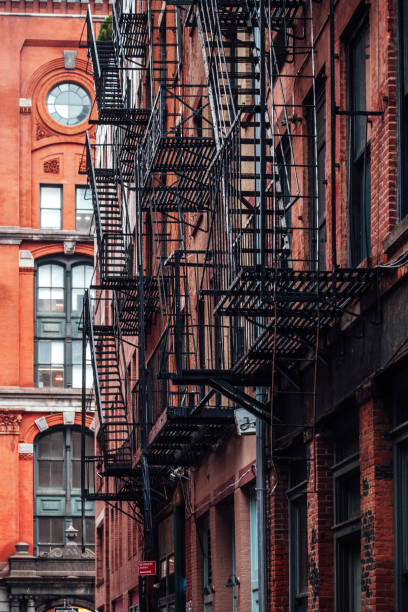 Buildings, facades - Lower Manhattan, New York City stock photo