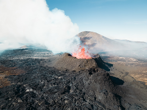 Litli-Hrutur volcano eruption in Iceland 2023