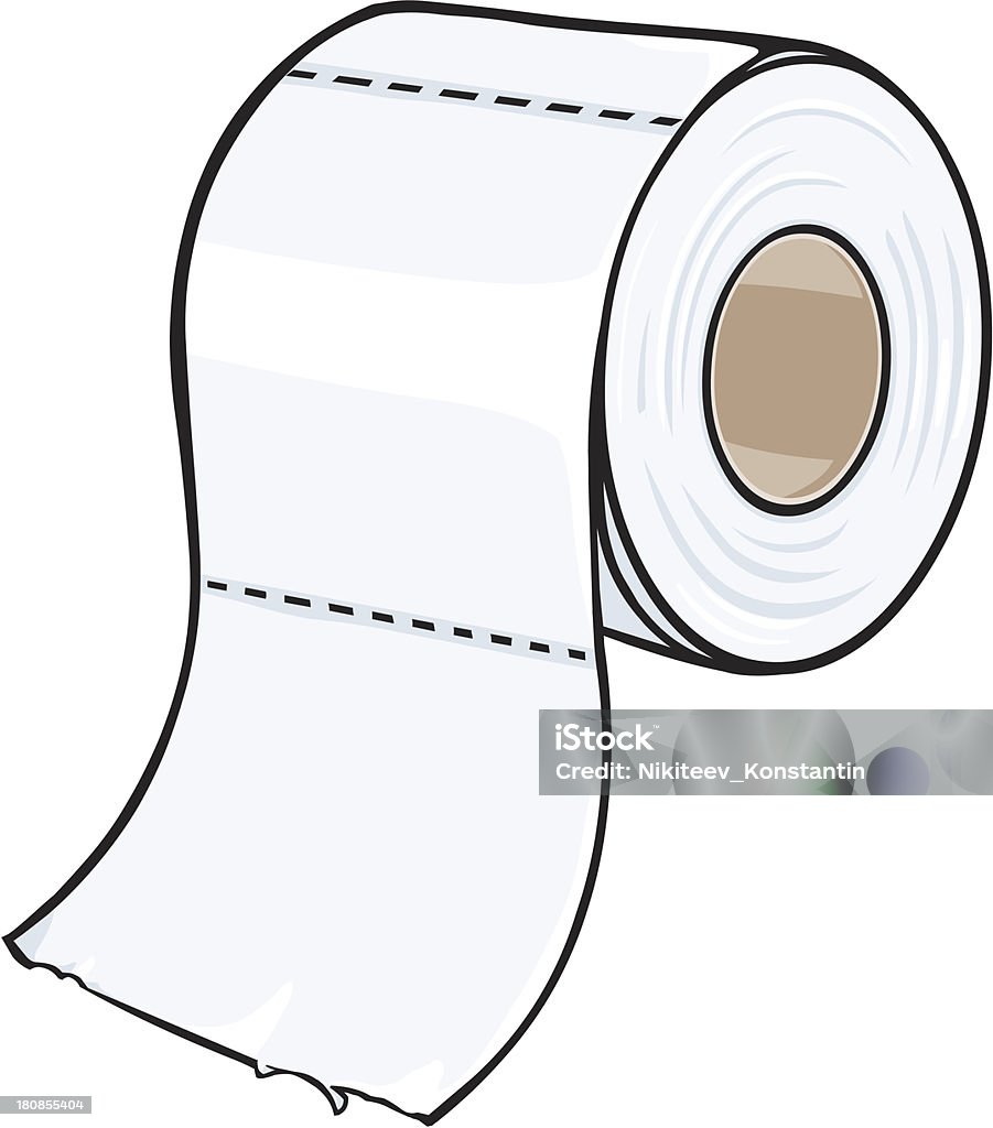 Wektor kreskówka, papier toaletowy - Grafika wektorowa royalty-free (Bez ludzi)