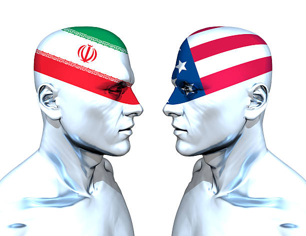 iran gegen usa - jingoistic stock-fotos und bilder