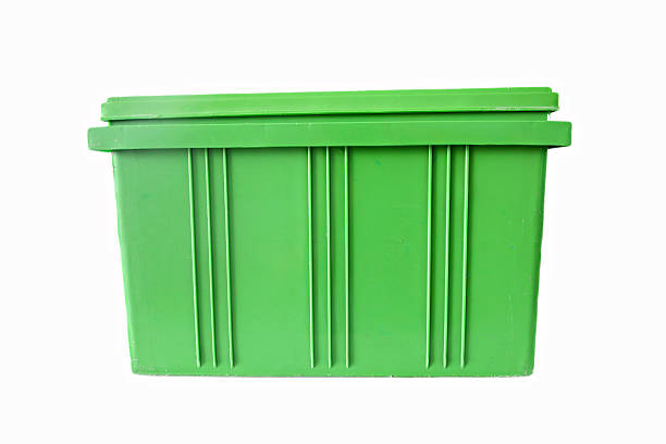 istock Green Plastic box Packaging of finished goods. 180857123
