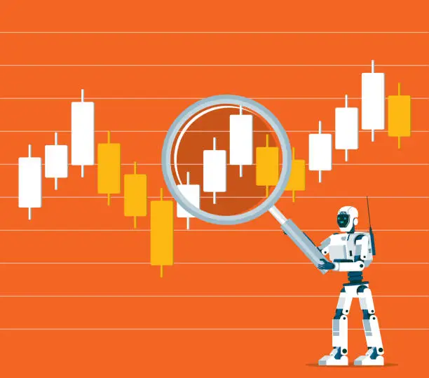 Vector illustration of Analyze stock market