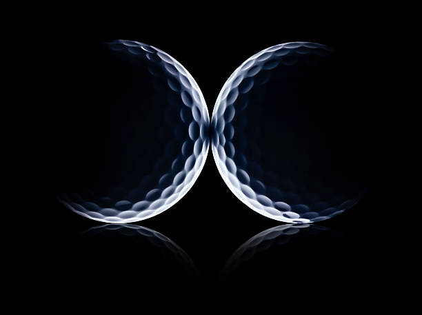 planetário de bolas de golfe - golf ball circle ball curve - fotografias e filmes do acervo