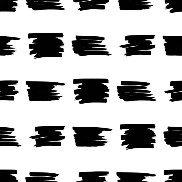 Vector illustration of Seamless pattern with black marker scribbles