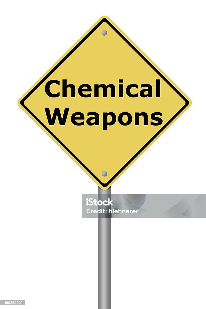 Aviso de armas químicas - Foto de stock de Amarelo royalty-free