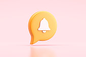 Speech bubble with notification bell icon