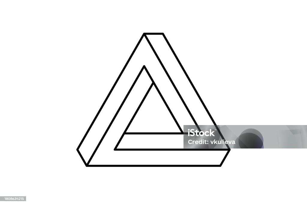 Impossible Triangle Shape Optical Visual Illusion Triangular Infinite ...