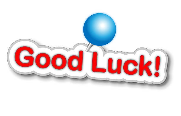 Good Luck Sticker With Push Pin.