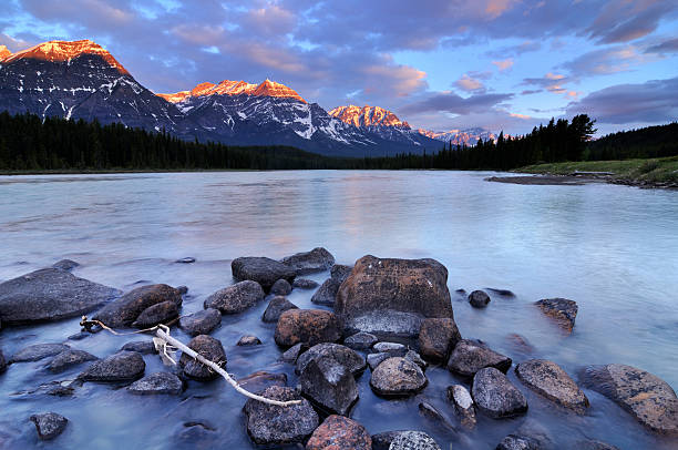 istock Twilight mountain landscape with reflection in Canadian Rokies 180864606