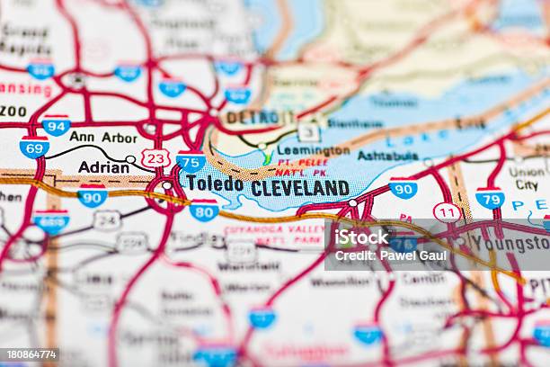 Karte Von Cleveland Oh Stockfoto und mehr Bilder von Ohio - Ohio, Toledo - Ohio, Karte - Navigationsinstrument