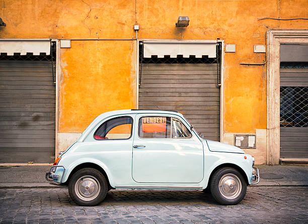 istock Tiny vintage car for sale in Italy 180864940