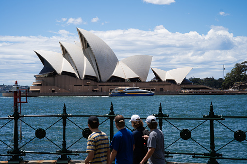 Opera house, Sydney, Australia - December 14, 2022：People looking at Opera house