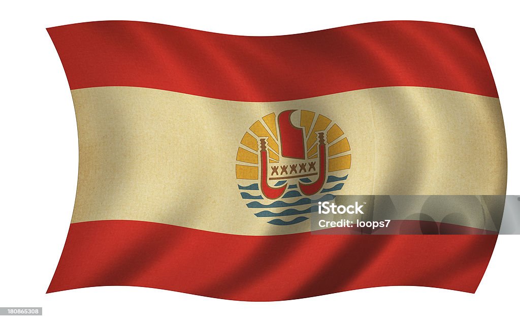 Polinesia francese bandiera - Foto stock royalty-free di Bandiera