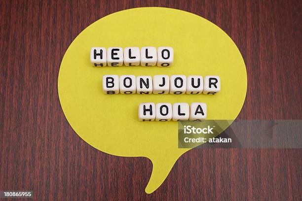 Foto de Olá Bonjour Hola e mais fotos de stock de Hello - Palavra inglesa - Hello - Palavra inglesa, Cumprimentar, Aprender