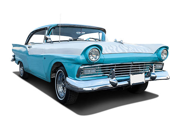 1957 ford fairlane azul clássico - 1955 - fotografias e filmes do acervo