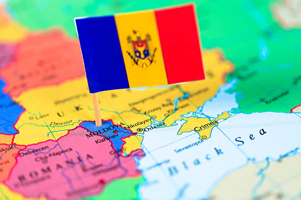 istock Map and flag of Moldavia 180866195
