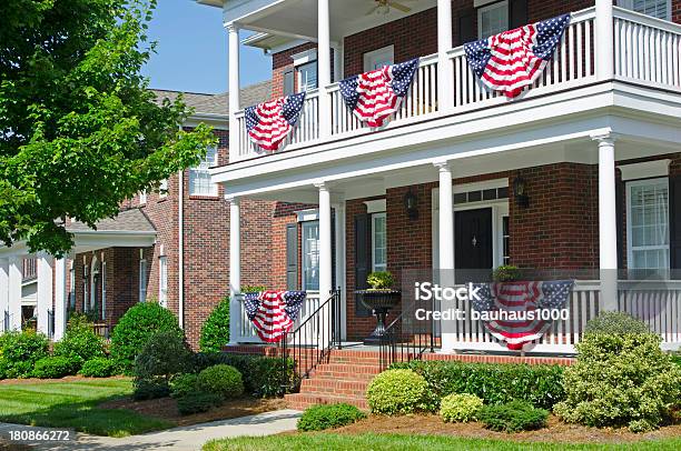 Patriotic Decorations Stock Photo - Download Image Now - American Culture, American Flag, Architectural Column