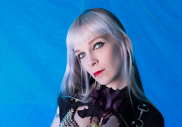 istock Blue eyed woman with dark purple iris. 180866537