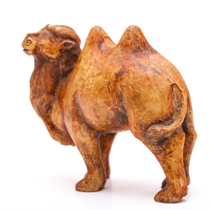 wooden camel on white background,souvenir