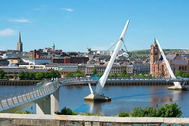 Photo of Peace Bridge over the River Foyle in Derry, Northern Ireland