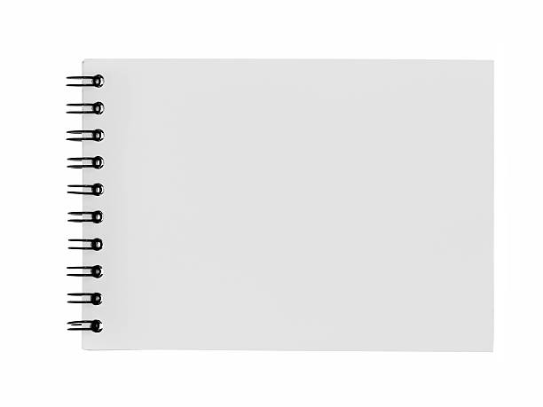 spirale bloc-notes sur fond blanc - note pad notebook ring binder letter photos et images de collection