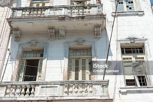 House In Downtown Old Havana Cuba Stock Photo - Download Image Now - Architecture, Balcony, Blue