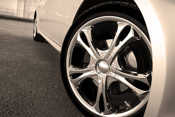 istock Close up wheel of a spots car 180873657