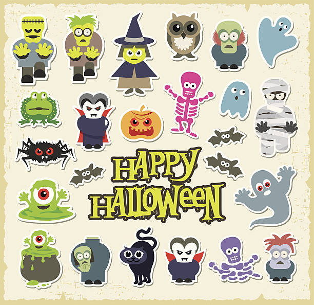 illustrazioni stock, clip art, cartoni animati e icone di tendenza di halloween caratteri - animal skeleton illustrations