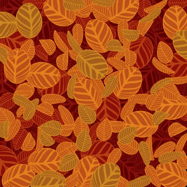 Vector illustration of yellow leaf pattern background