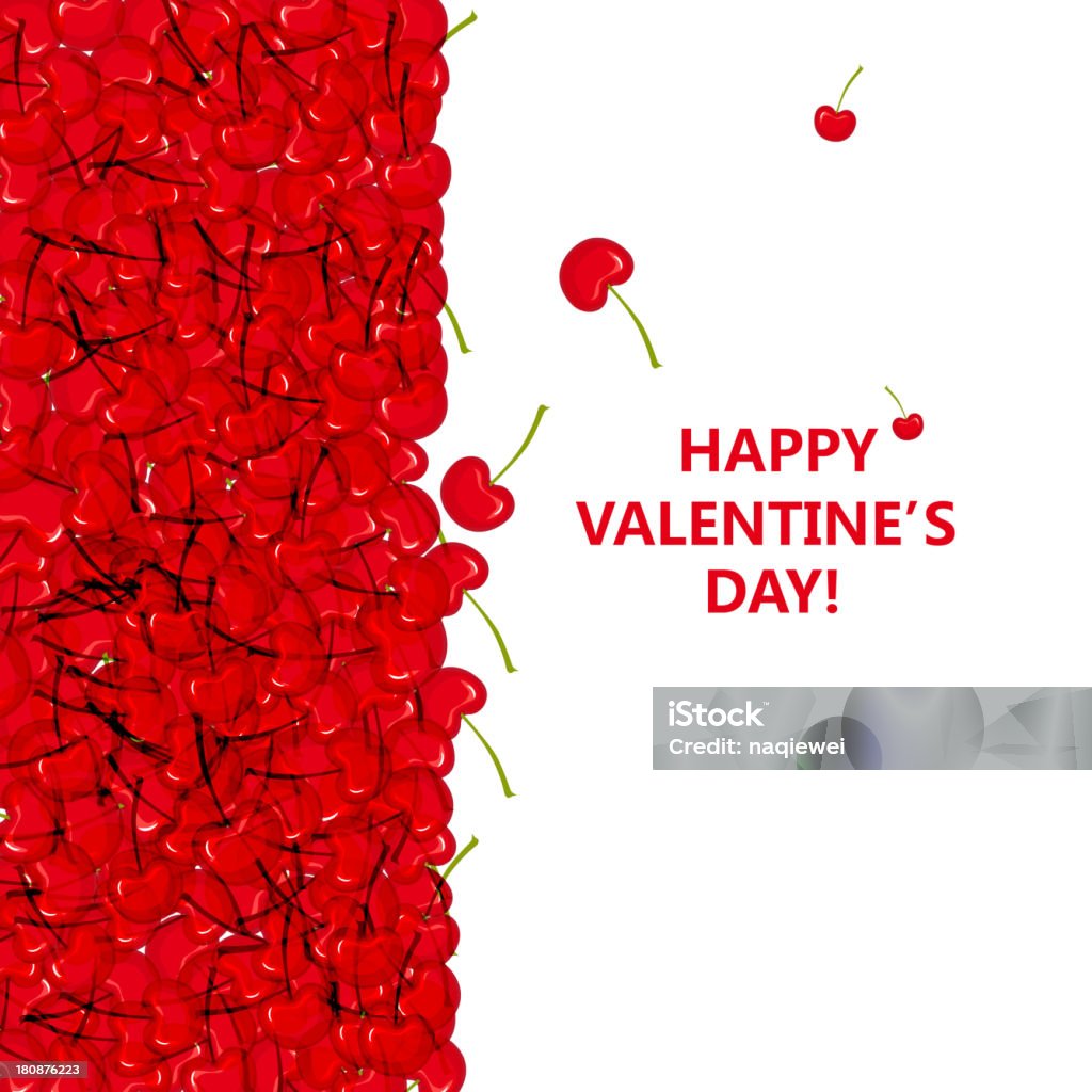 cherry pattern background for Valentine's day - Royalty-free Kiraz Vector Art