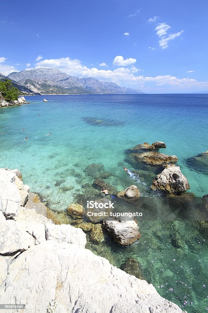 Croatia vacation Croatia - beautiful Mediterranean coast landscape in Dalmatia. Marusici beach - Adriatic Sea (Makarska Riviera region). Adriatic Sea Stock Photo