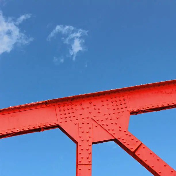 A Closeup of a Steel Bridge Gusset with Rivets