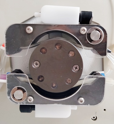 metal peristaltic pump in laboratory