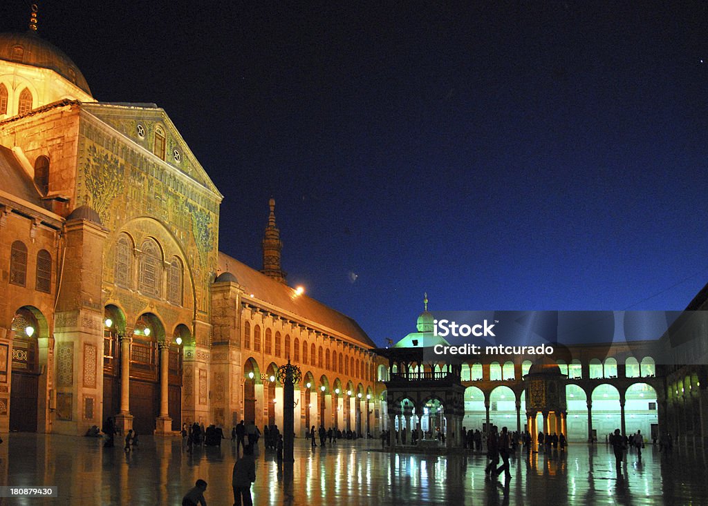 Damasco, Síria: Mesquita de Omayyad-visão nocturna - Royalty-free Síria Foto de stock