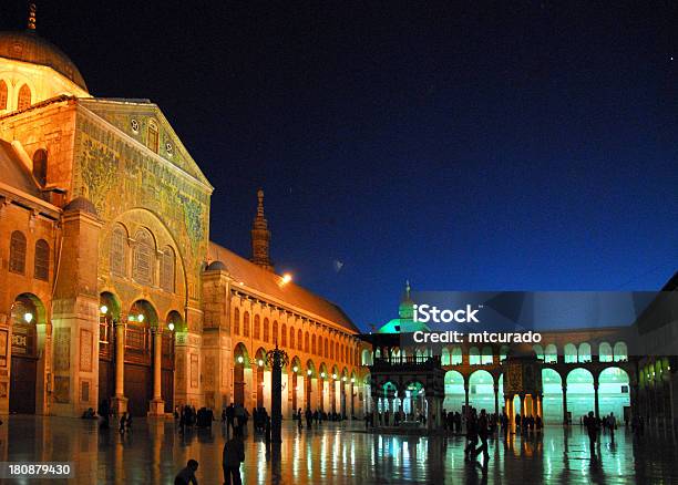 Damasco Síria Mesquita De Omayyadvisão Nocturna - Fotografias de stock e mais imagens de Síria - Síria, Damasco - Síria, Noite